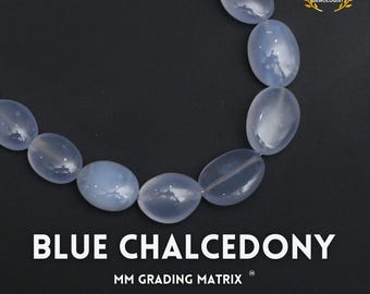 Blue Chalcedony Smooth Nugget Beads, Blue Chalcedony Straight Drilled Strand, Chalcedony Beads For Jewelry Making, Blue Chalcedony Gemstone