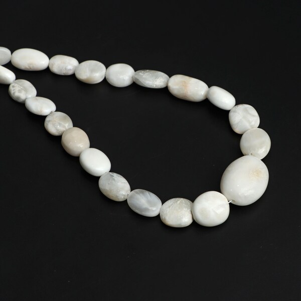 Natrolite Smooth Tumble Beads, 5x7 mm To 17x21.5 mm, Natrolite Jewelry Making Beads, 18 Inches Full Strand, Price Per Strand