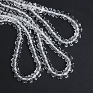 Natural Petalite Faceted Rondelle Beads |  4 mm to 6.5 mm | Petalite Gemstone |  18 Inch Full Strand | Price Per Strand