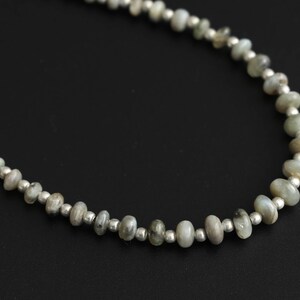Cat&#39;s Eye Smooth Beads With Metal Spacer Balls - 3 mm to 6 mm - Cat&#39;s Eye Beads - Gem Quality , 8 Inch/ 20 Cm Full Strand, Price Per Strand