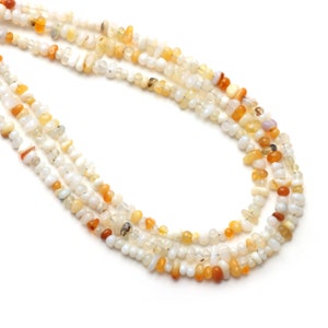 Mexican Fire Opal Smooth Nuggets Beads, 2x3 mm to 3x5.5 mm, Opal Jewelry Making Beads, 8 Inches / 18 Inches Full Strand, Price Per Strand,
