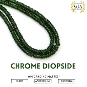 3mm-5mm Chrome Diopside Faceted Rondelle Shape Beads, Gemstone Jewelry Making Beads, Natural Chrome Diopside Faceted Beads Strand 18 Inches