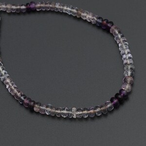 Fluorite Shaded Faceted Roundel Beads, 3.5 mm To 5 mm, Fluorite Roundel Beads, Fluorite Jewelry Making Gemstone Beads, 8 Inch Full Strand