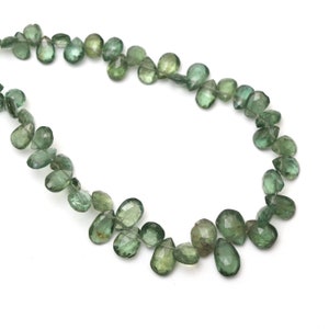 Green Apatite Faceted Pear Beads, 4.5x6 mm to 6x9 mm, Apatite Jewelry Making Beads, Apatite Beads, 8 Inches Full Strand, Price Per Strand