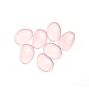 Rosenquarz glatte organische lose Edelstein, 16 x 22 mm, Rosenquarz Schmuck handgemachtes Geschenk für Frauen, Set von 7 Stück