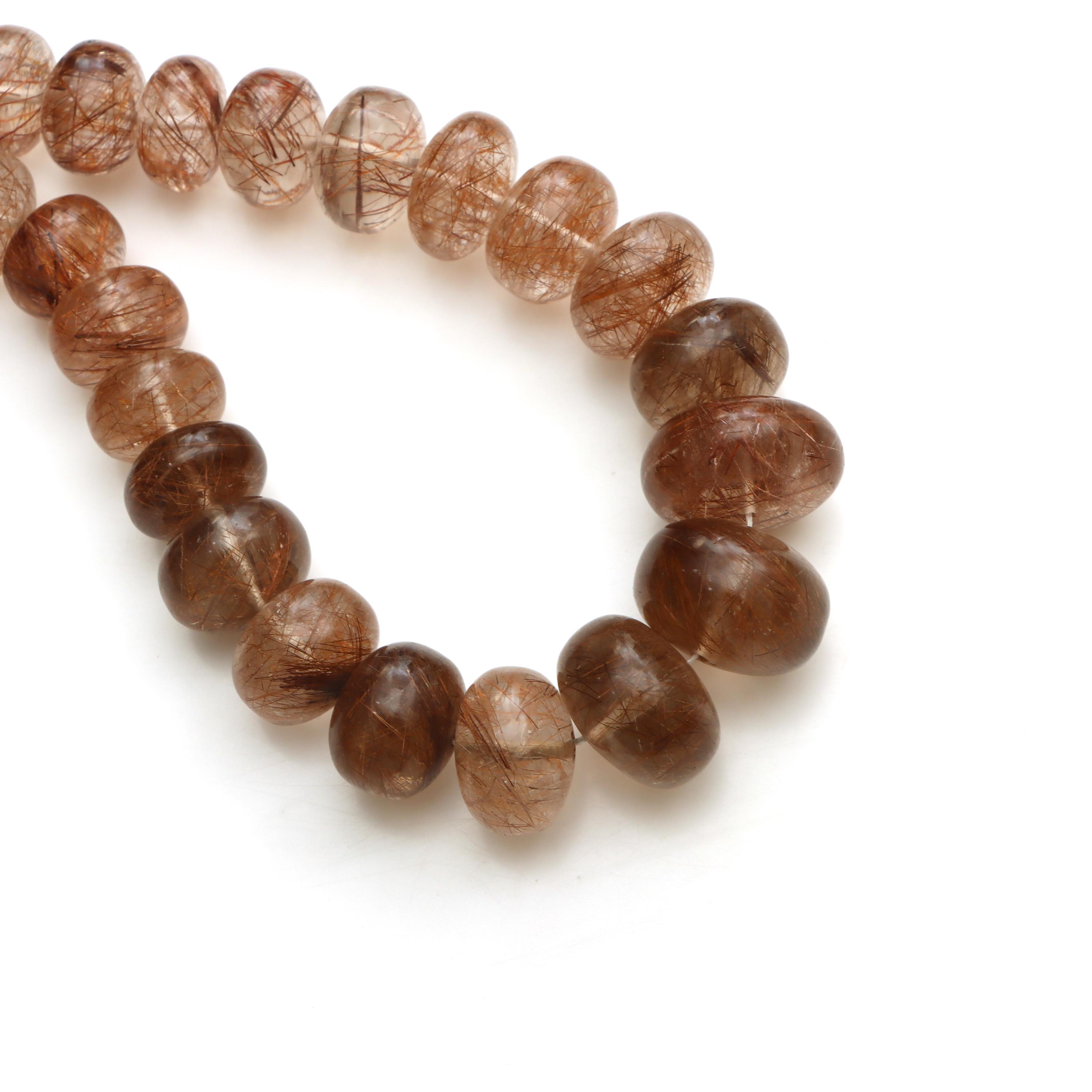 Copper Rutile Smooth Roundel Beads, 12.5 to 22 Mm Roundel Beads, 20 ...