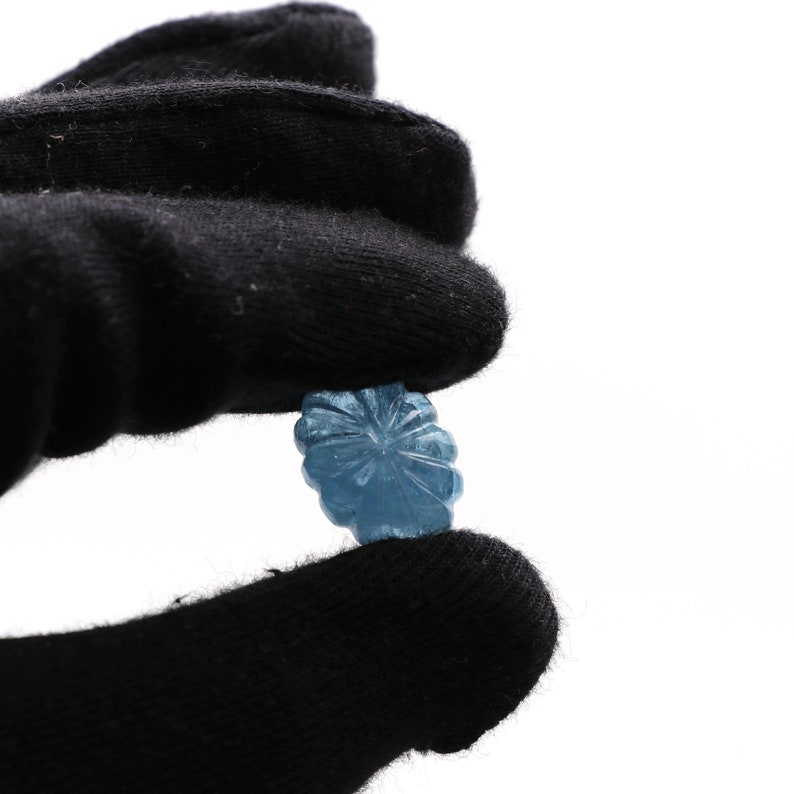 20x15 mm Pair 2 Pieces Natural Aquamarine Oval Carving Loose Gemstone Aquamarine Cabochons