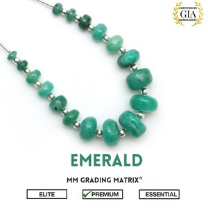 High Quality Emerald Smooth Rondelle Beads, 5-13mm Emerald Plain Gemstone Beads, Natural Emerald Beads For Jewelry Making, 5&quot; Strand