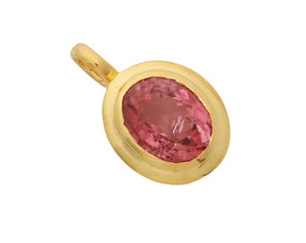 Tourmaline Gold Pendant, Tourmaline Pendant, 14kt Solid Gold Tourmaline Pendant For Her, Pink Tourmaline Jewelry, Tourmaline Necklace