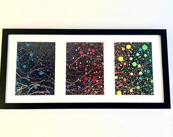 Dotilism Artwork, Dot, Dotting Art, Rainbow Art, Purple, Red, Yellow, Green, Blue, Acrylic Painting