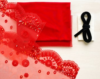 Lucky Red Lace | Friday French Cut Kit