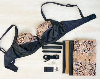 Black Duoplex & Amour Appliqué Leopard Lace Bra Kit | Black Beauty Bra