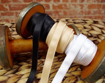 1/2" Bra Strap Elastic | Black, Latte & White | by the meter