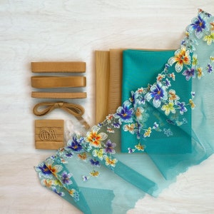 Blue Duoplex & Multicolour Floral Lace Bra Kit | Black Beauty Bra