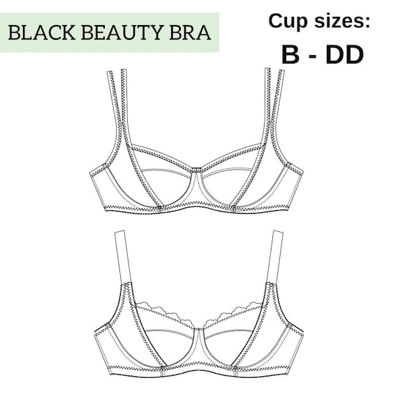 Black Beauty Bra, Sizes 28-40 B-DD PDF Sewing Pattern -  New Zealand