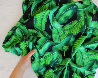 Tela de traje de baño de hojas de árbol de goma - 1/2 metro