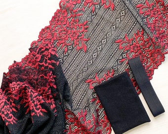 Jolie Black/Merlot Stretch Lace | Wednesday Cheekies Kit