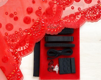 Lucky Red Lace | Black Beauty Bra Kit