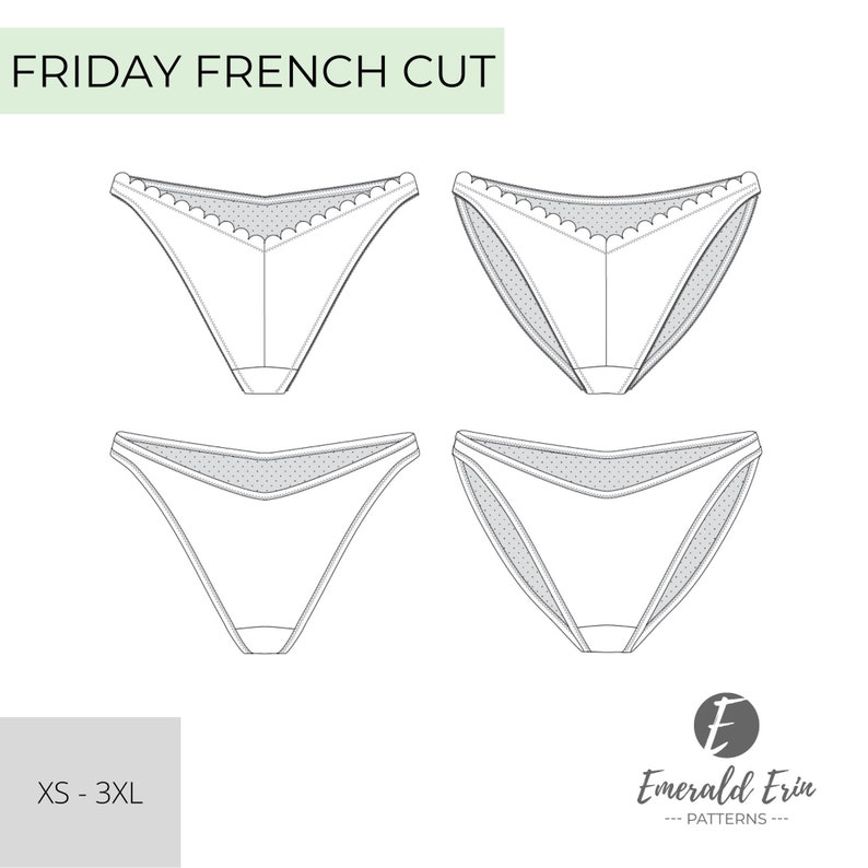 Sewing Pattern PDF Friday French Cut image 1