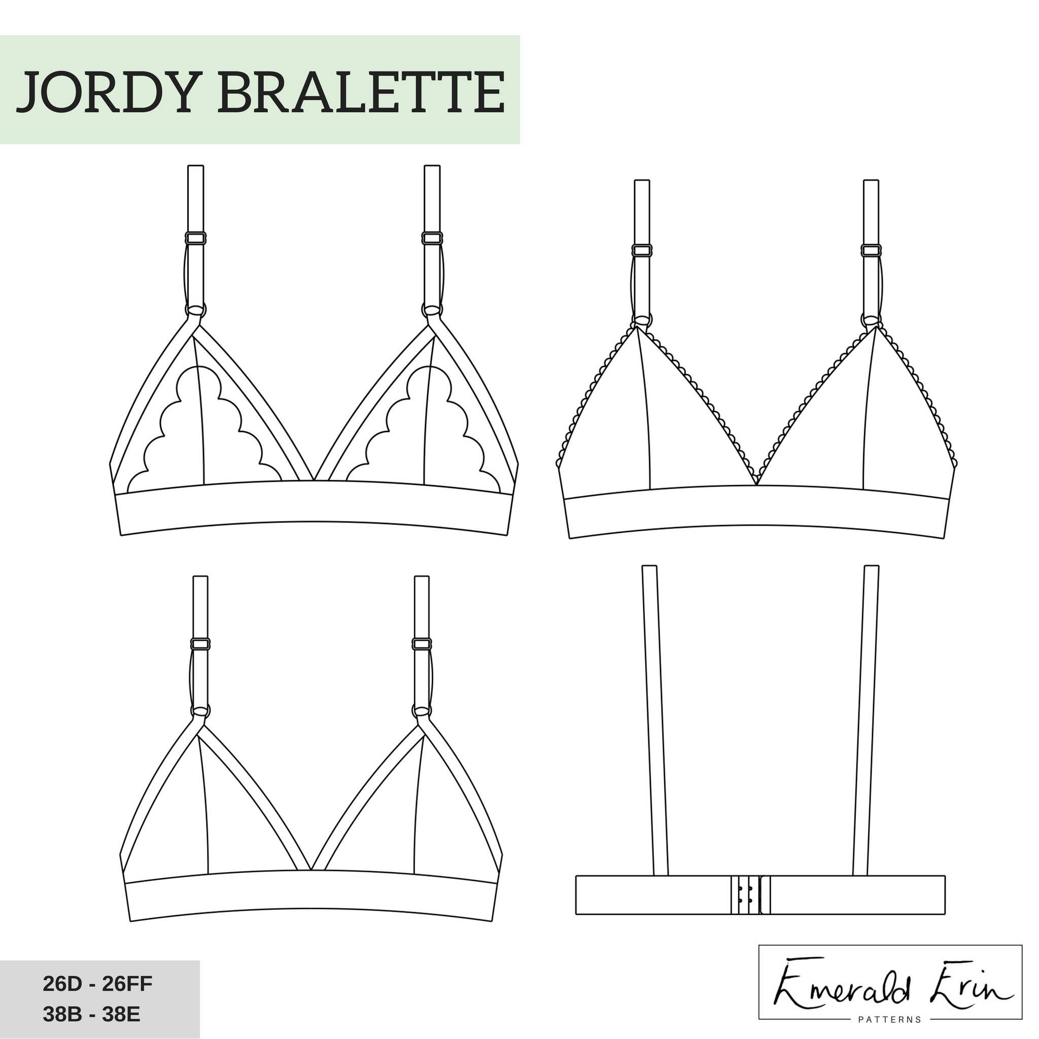 Jordy Bralette PDF Sewing Pattern -  Canada