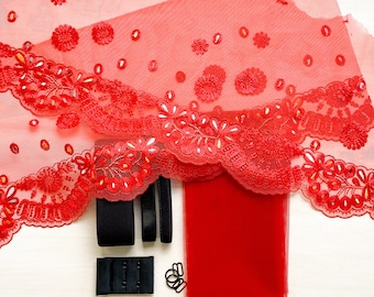 Lucky Red Lace | Jordy Bralette Kit