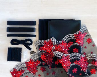 Black Duoplex & Posie Lace Bra Kit | Black Beauty Bra