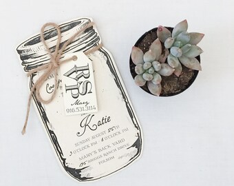 mason jar invitation etsy mason jar invitation