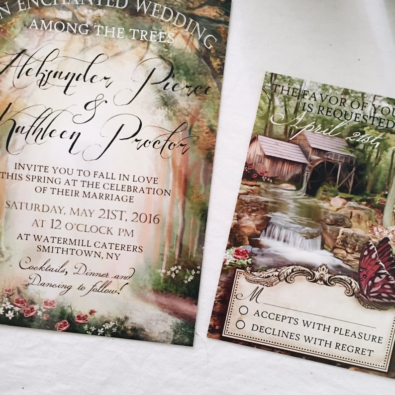 Secreto jardín encantado bosque de invitación de boda para | Etsy