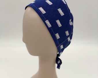 Surgical Scrub Cap, Adjustable: Child and Adult sizes available. 100% Cotton- New York Giants