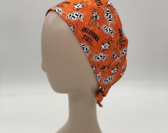 Surgical Scrub Cap, Adjustable: Child and Adult sizes available. 100% Cotton- OSU Cowboys