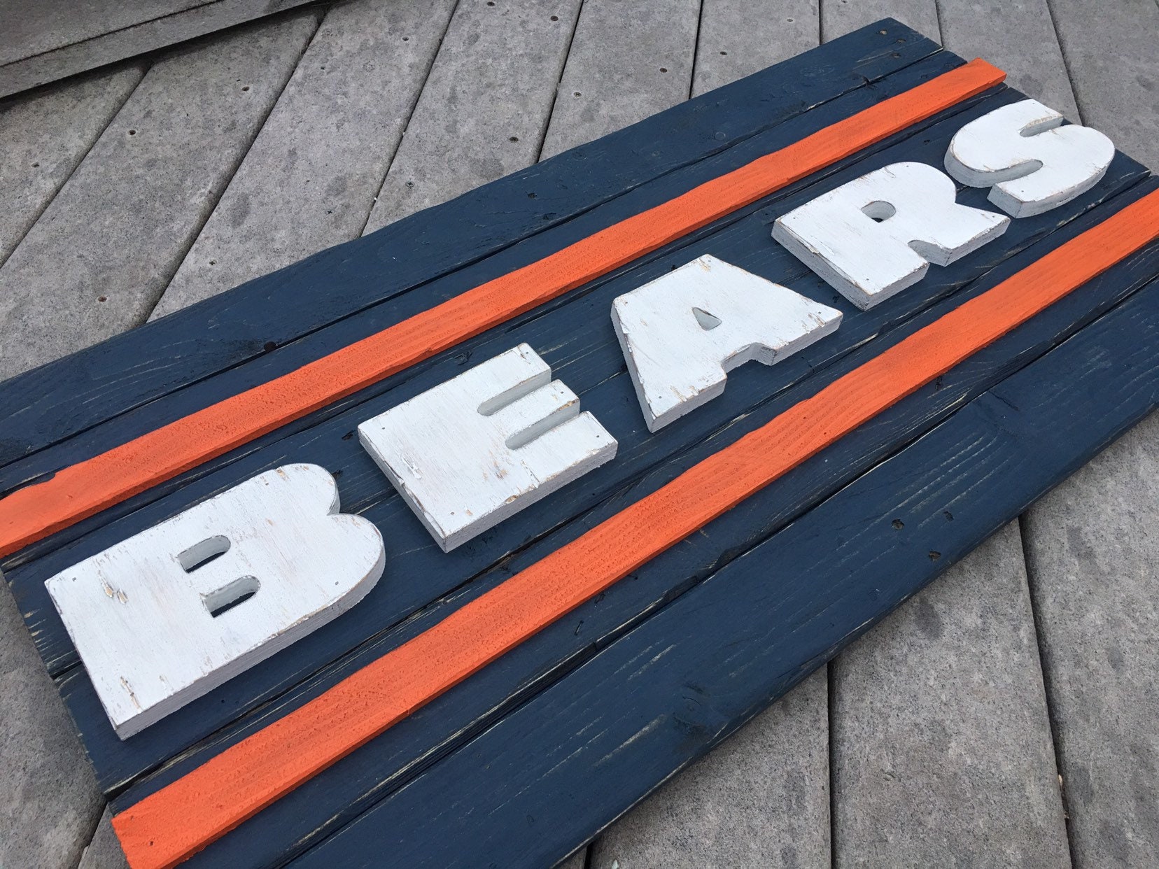 Chicago Bears Handmade Distressed Wood Sign, Vintage, Art, Weathered