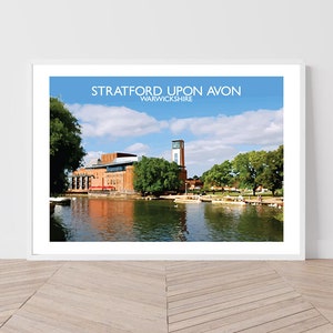 Stratford Upon Avon, Warwickshire Art Print reizen poster Railway poster Salty Seas originele print A4 en A3 ingelijst