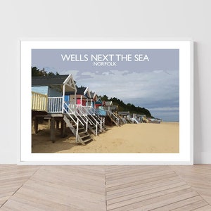 Wells Next The Sea, Norfolk Art Print Travel Poster Railway Poster Salty Seas Original Print A4 and A3 Framed