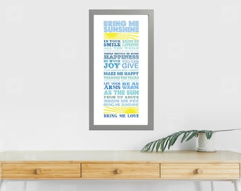 Bring Me Sunshine Typographic Illustration Print - Perfect Gift for FATHERS DAY