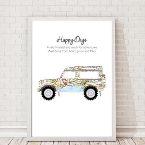 Landrover Karte Druck Personalisiert auf Bestellung - Originales Geschenk