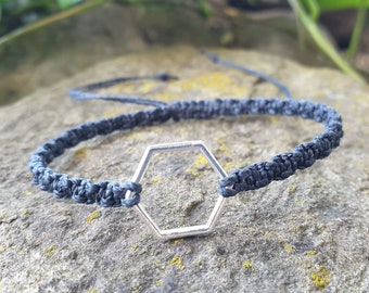 Hexagon bracelet ~ Adjustable stacking bracelet ~ Fashion bracelet jewellery ~ Unique Jewellery Bracelet Gift