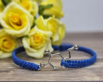 Dopamine Molecule Bracelet - Unique Science Gift ~ Motivation Molecule ~ Feel Good Hormone ~ Chemistry Gift Bracelet