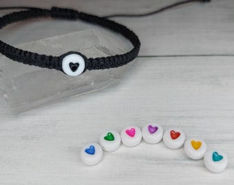 Rainbow Heart bracelet ~ Adjustable Stacking Bracelet ~ Fashion Bracelet Jewellery ~ Unique Jewellery Bracelet Gift