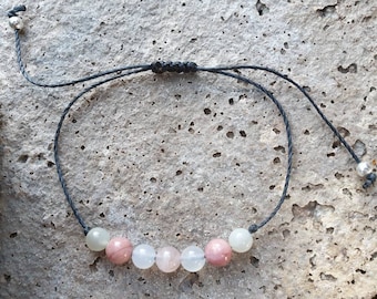 Fertility Bracelet ~ Moonstone Rose Quartz Bracelet ~ Fertility Jewellery ~ PMS, Conception, Pregnancy ~ Heart Chakra ~ Fertility Healing