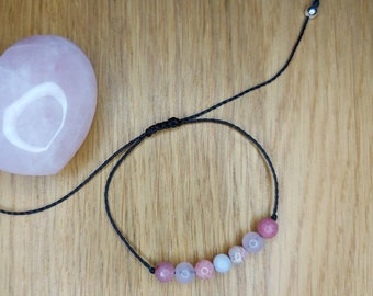 Self-love bracelet ~ Rhodonite, Rose Quartz, Rhodochrosite, Kunzite Bracelet ~ Pink Bracelet ~ Unique Jewellery Bracelet Gift