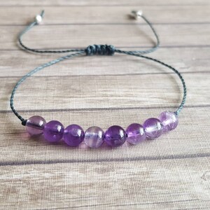 Amethyst bracelet helps clear negative emotional patterns relieves stress and strain dispels anxiety overcoming addiction tinnitus image 3