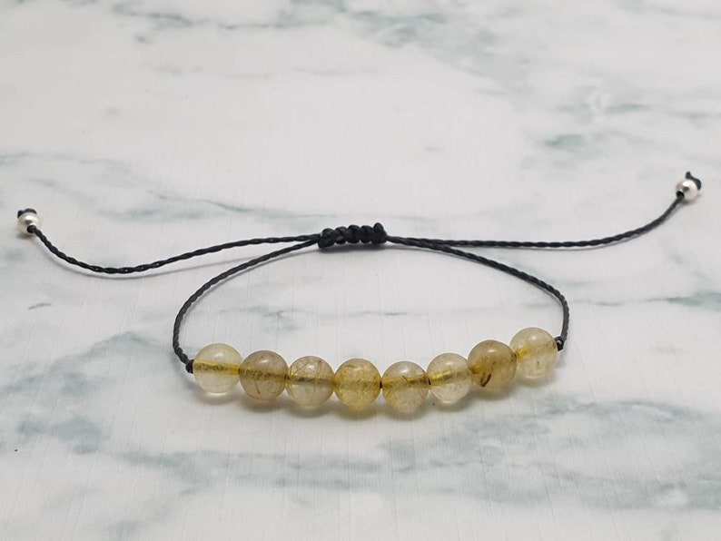 Rutilated Quartz bracelet antidepressant relieves fears, phobias and anxiety letting go of the past aids exhaustion, lack of energy image 3