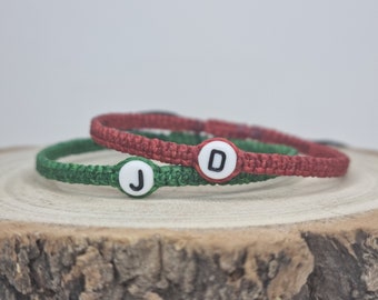 Inital Bracelet Set ~ Matching Friendship Bracelet Gifts ~ Girlfriend Anniversary Gift ~ Unique Jewellery Bracelet Gift