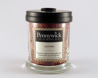 Leather - Palm Wax - Container candle - 8oz jar