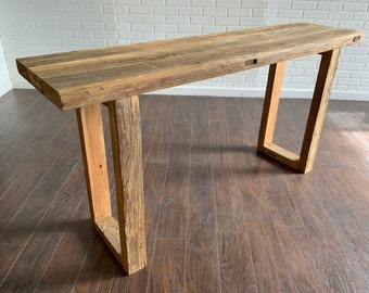 Reclaimed Elm Modern Console Table - Sofa Table