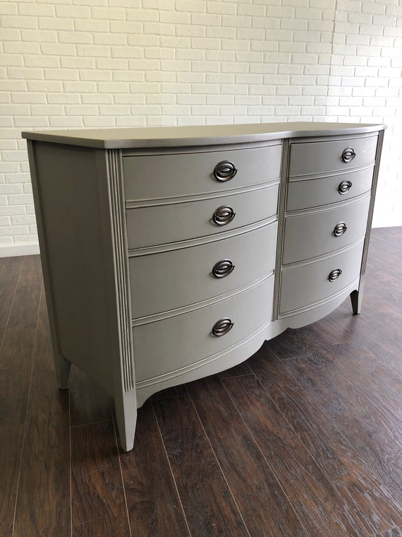 Vintage Double Bow Dresser - Ash Gray - Etsy Vintage Double Bow Dresser - Ash Gray - Etsy