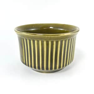 1940&#39;s McCoy Pottery Olive Green Ribbed Planter #0540