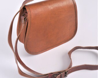tan leather over the shoulder bag