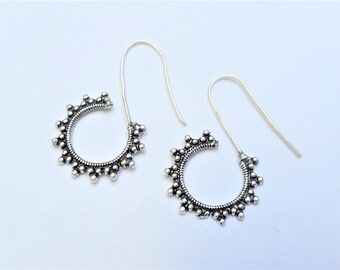 Silver Spiral Earrings, Silver Earrings, Earrings, Boho Earrings, Tribal Jewellery, Ethnic Jewellery, Silver Jewellery