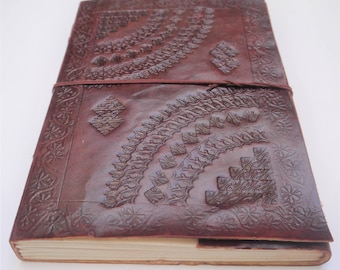 Large Leather Journal, Mandala Leather Journal, Refillable Journal, Scrapbook, Notebook, Diary, Sketchbook, Wedding Book